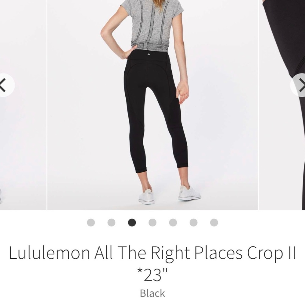 Lululemon All the Right Places Crop II ~ 6 ~ Black ~ 23” - Picture 10 of 11
